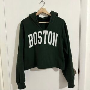 Brandy Melville Dark Green Boston Hoodie